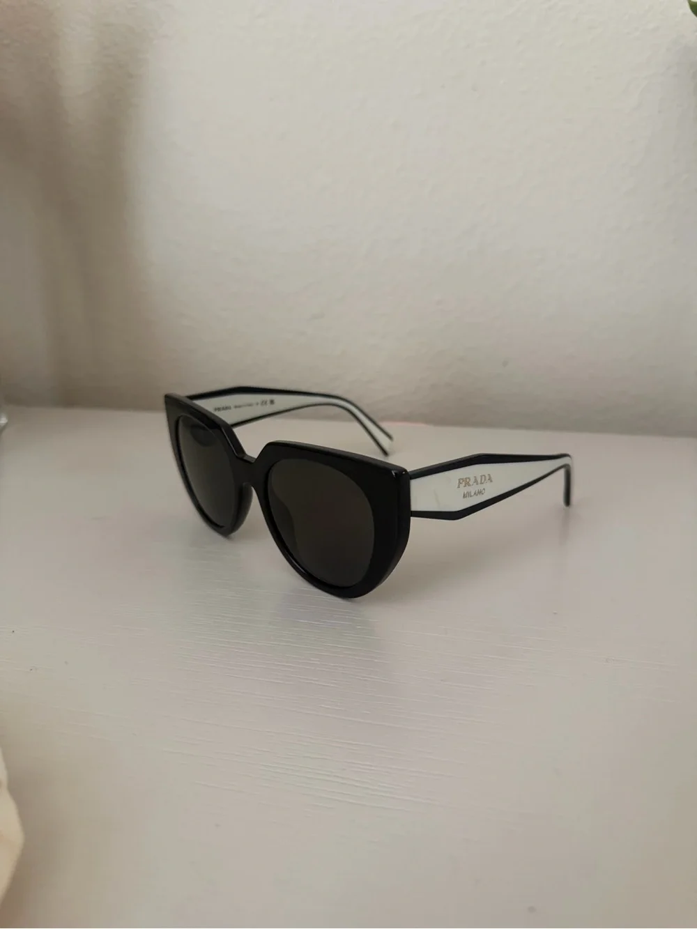 Prada Black and White Cat-Eye Sunglasses